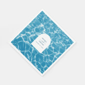Serviette En Papier Aquarelle moderne Blue Ocean Beach Mariage (Coin)
