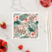 Serviette En Papier Aquarelle moderne Boho Tropical Floral (En situation)