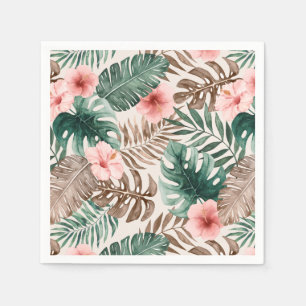 Serviette En Papier Aquarelle moderne Boho Tropical Floral