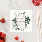 Serviette En Papier Aquarelle moderne Botanique Mariage de verdure (En situation)