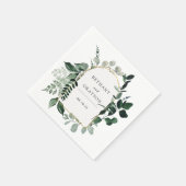 Serviette En Papier Aquarelle moderne Botanique Mariage de verdure (Coin)