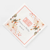 Serviette En Papier Aquarelle moderne Burange Floral Orange (Coin)