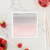 Serviette En Papier Aquarelle moderne gris rose roux Ombre Chic (En situation)