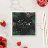 Serviette En Papier Aquarelle moderne Joyeux Noël (En situation)