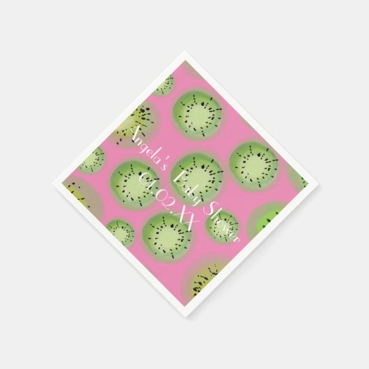 Serviette En Papier Aquarelle moderne Kiwi Fruit Babyshower (Coin)