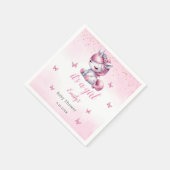 Serviette En Papier Aquarelle moderne licorne rose fille baby shower (Coin)