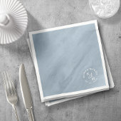Serviette En Papier Aquarelle moderne Mariage Dusty Blue ID816