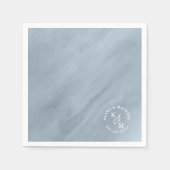 Serviette En Papier Aquarelle moderne Mariage Dusty Blue ID816 (Devant)
