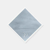 Serviette En Papier Aquarelle moderne Mariage Dusty Blue ID816 (Coin)
