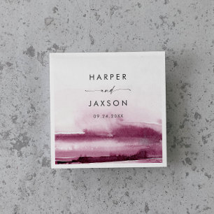 Serviette En Papier Aquarelle moderne Napkins Mariage rouge