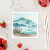 Serviette En Papier Aquarelle moderne Nature Commençons l'aventure (En situation)