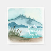 Serviette En Papier Aquarelle moderne Nature Commençons l'aventure (Devant)