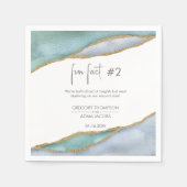 Serviette En Papier Aquarelle moderne Or Dusty Blue Fun Mariage (Devant)