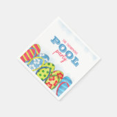 Serviette En Papier Aquarelle moderne Simple Pool Party Flip Flops (Coin)