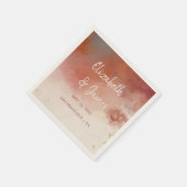 Serviette En Papier Aquarelle moderne Terracotta Desert Boho Mariage (Coin)