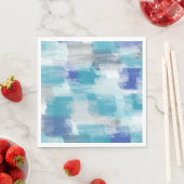 Serviette En Papier Aquarelle moderne turquoise et gris Art Abstrait (En situation)