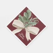 Serviette En Papier Aquarelle moderne verdure de Noël (Coin)