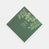 Serviette En Papier Aquarelle moderne vert émeraude Mariage vert émera (Coin)