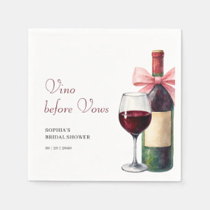 Serviette En Papier Aquarelle Moderne Vino Avant Vœux Réception de Mar