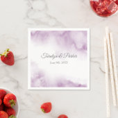 Serviette En Papier Aquarelle molle Plum Mauve Abstraite cadre (En situation)