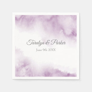 Serviette En Papier Aquarelle molle Plum Mauve Abstraite cadre