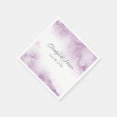 Serviette En Papier Aquarelle molle Plum Mauve Abstraite cadre (Coin)