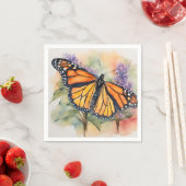 Serviette En Papier Aquarelle Monarch Papillon Imprimer (En situation)