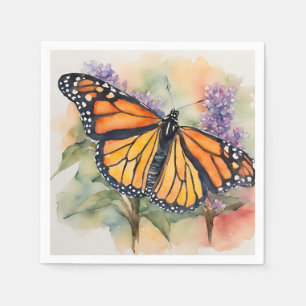 Serviette En Papier Aquarelle Monarch Papillon Imprimer