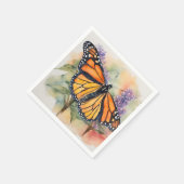 Serviette En Papier Aquarelle Monarch Papillon Imprimer (Coin)