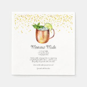 Serviette En Papier Aquarelle Moscou Mule Cocktail personnalisé Recett