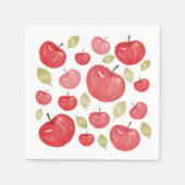 Serviette En Papier Aquarelle Motif Apple peinte à la main (Devant)