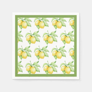 Serviette En Papier Aquarelle Motif citron vert simple