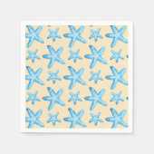 Serviette En Papier Aquarelle Motif de poisson étoilé bleu (Devant)