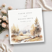 Serviette En Papier Aquarelle Muet Automne Mariage paysage Automne