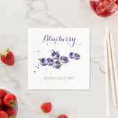Serviette en papier aquarelle myrtille (En situation)