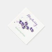 Serviette en papier aquarelle myrtille (Coin)