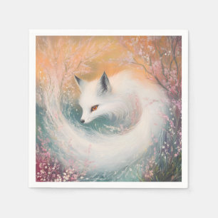Serviette En Papier Aquarelle Mystic Bloom Spring Fox