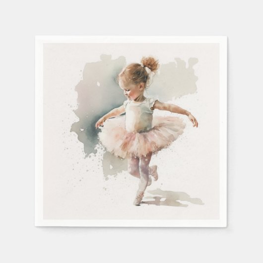 Serviette En Papier Aquarelle Naples Little Ballerina (Devant)