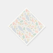 Serviette En Papier Aquarelle Narwhal et Motif de phoque (Coin)