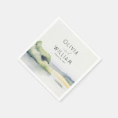 Serviette En Papier Aquarelle Nature romantique (Coin)