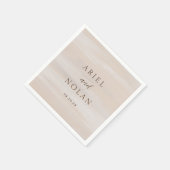 Serviette En Papier Aquarelle Neutre Moderne Mariage élégant (Coin)