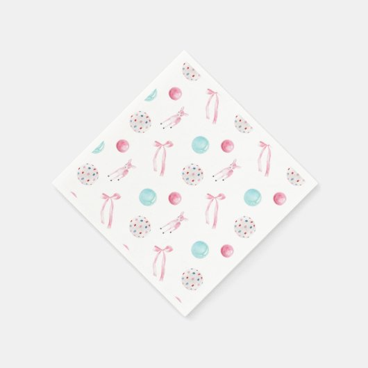 Serviette En Papier Aquarelle Noël bébé fille douche (Coin)