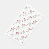 Serviette En Papier Aquarelle Noël Berry Sprigs Motif peint (Coin)