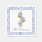 Serviette En Papier Aquarelle Noël Chinoiserie Bow Bells (Devant)