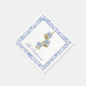 Serviette En Papier Aquarelle Noël Chinoiserie Bow Bells (Coin)