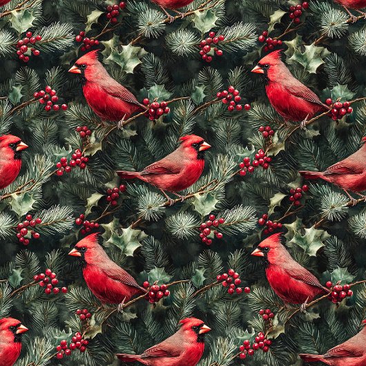 Serviette En Papier Aquarelle Noël rouge cardinal vert profond