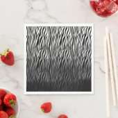 Serviette En Papier Aquarelle noir blanc Ombre Zebra Print (En situation)