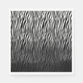 Serviette En Papier Aquarelle noir blanc Ombre Zebra Print (Devant)
