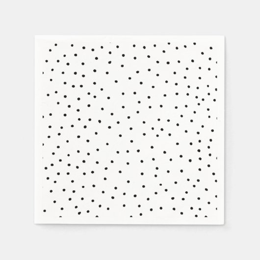Serviette En Papier Aquarelle noire chic moderne pois mignon (Devant)