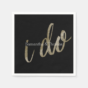 Serviette En Papier Aquarelle noire d'or je fais